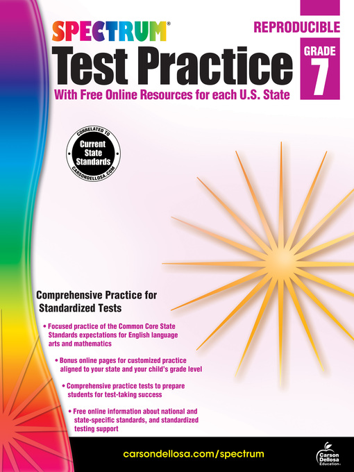 Title details for Spectrum Test Practice, Grade 7 by Spectrum - Available